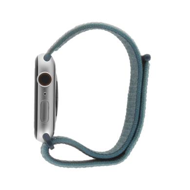Apple Watch Series 5 Aluminiumgehäuse silber 44mm mit Sport Loop surfblau (GPS + Cellular)