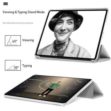 Flip Cover für Apple iPad Pro 2020 12,9" -ID17984 schwarz/durchsichtig