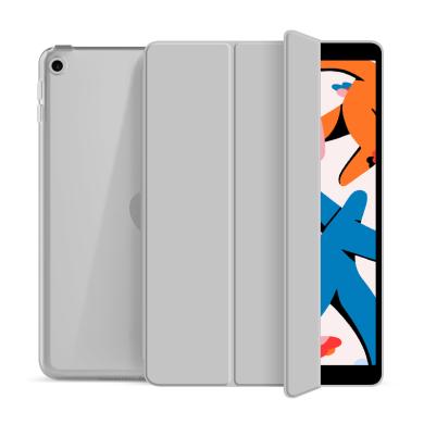 Flip Cover für Apple iPad (7./8./9. Gen.) -ID17985 grau/durchsichtig