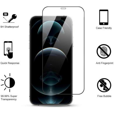 Vetro ultra protettivo per Apple iPhone 12 Pro Max -ID18027 nero