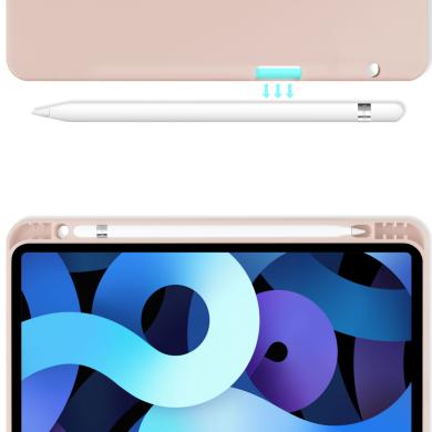 Hülle mit Bluetooth Keyboard & Pencil Halter für Apple iPad Air (4./5. Gen.) -ID18187 pink