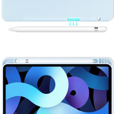 Hülle mit Bluetooth Keyboard & Pencil Halter für Apple iPad Air (4./5. Gen.) -ID18188 sky blau
