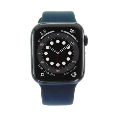 Apple Watch Series 6 Aluminiumgehäuse blau 44mm mit Sportarmband dunkelmarine (GPS) blau