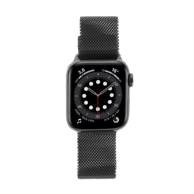 Apple Watch Series 6 Edelstahlgehäuse graphit 40mm Milanaise-Armband graphit (GPS + Cellular)