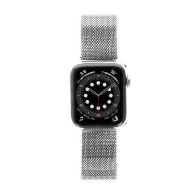 Apple Watch Series 6 GPS + Cellular 40mm acier inoxydable argent bracelet milanais argent