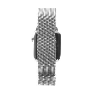 Apple Watch Series 6 Edelstahlgehäuse silber 40mm mit Milanaise-Armband silber (GPS + Cellular) silber