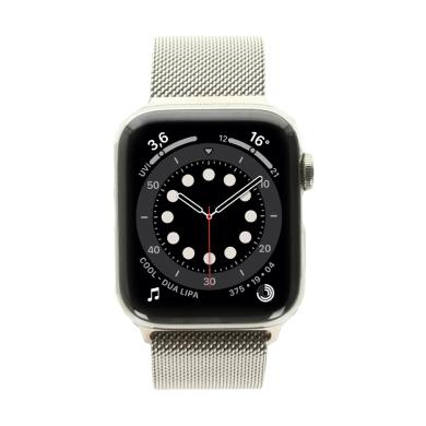 Apple Watch Series 6 Edelstahlgehäuse gold 44mm Milanaise-Armband gold (GPS + Cellular)