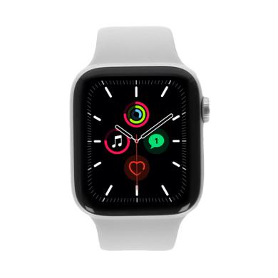 Apple Watch SE GPS 44mm aluminium argent bracelet sport blanc