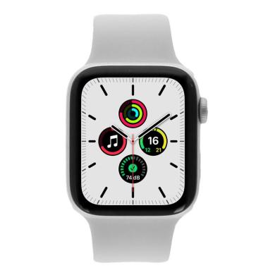 Apple Watch SE Aluminiumgehäuse silber 44mm mit Sportarmband weiß (GPS + Cellular) silber