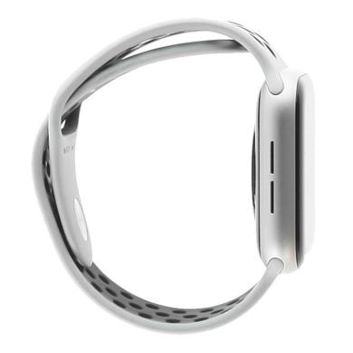 Apple Watch SE Nike Aluminiumgehäuse silber 44 mm mit Sportarmband platinum/schwarz (GPS + Cellular) silber