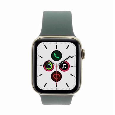 Apple Watch Series 5 GPS + Cellular 44mm acier inoxydable or bracelet sport vert