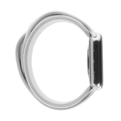 Apple Watch Series 6 GPS + Cellular 44mm acier inoxydable argent bracelet sport blanc