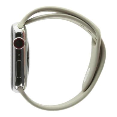 Apple Watch Series 7 GPS + Cellular 41mm acier inoxydable argent bracelet sport lumière stellaire