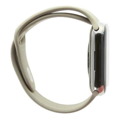 Apple Watch Series 7 GPS + Cellular 41mm acier inoxydable argent bracelet sport lumière stellaire
