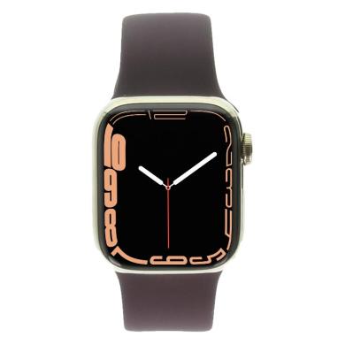 Apple Watch Series 7 (Gps + Cellular) Acier Inoxydable Or 41Mm Bracelet Sport Cerise