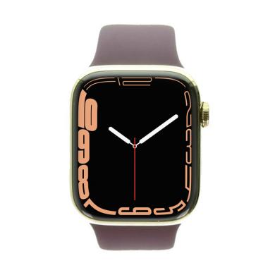 Apple Watch Series 7 GPS + Cellular 45mm acier inoxydable or bracelet sport rouge - très bon