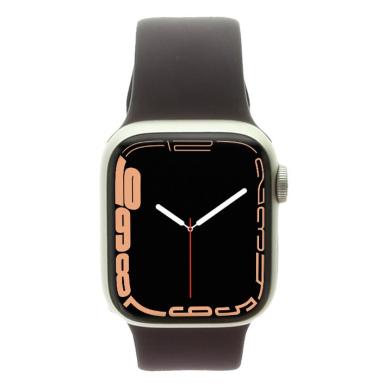 Apple Watch Series 7 Aluminiumgehäuse polarstern 41mm mit Sportarmband dunkelkirsch (GPS + Cellular) polarstern