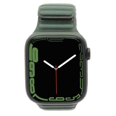 Apple Watch Series 7 GPS + Cellular 45mm aluminium vert bracelet cuir noir - bon état
