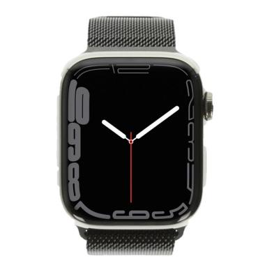 Apple Watch Series 7 cassa in acciaio inox oro 45mm con cinturino maglia milanese grafite (GPS + Cellular) - Ricondizionato - ottimo - Grade A