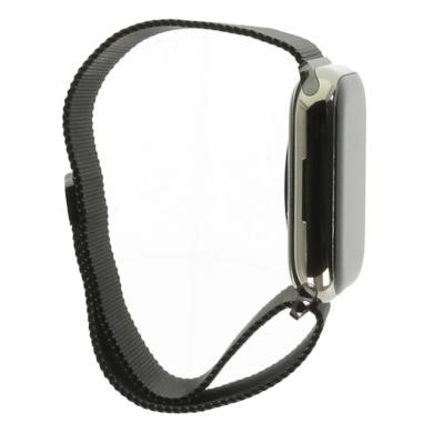 Apple Watch Series 7 Edelstahlgehäuse gold 45mm Milanaise-Armband graphit (GPS + Cellular)