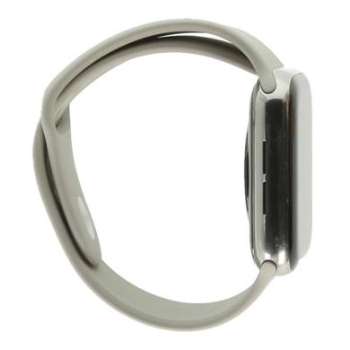 Apple Watch Series 6 Edelstahlgehäuse silber 44mm mit Sportarmband polarstern (GPS + Cellular) silber