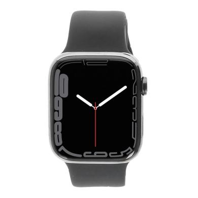 Apple Watch Series 7 GPS + Cellular 45mm acier inoxydable graphite bracelet sport noir - très bon