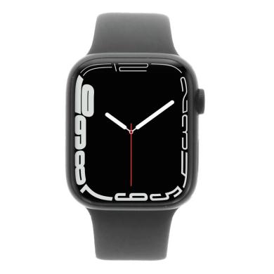 Apple Watch Series 7 Aluminiumgehäuse mitternacht 45mm mit Lederarmband mit Endstück mitternacht M/L (GPS) mitternacht