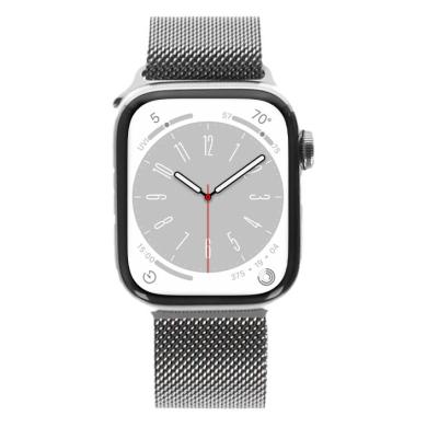 Apple Watch Series 8 (GPS + Cellular) acier inoxydable argent 41mm Bracelet Milanais argent