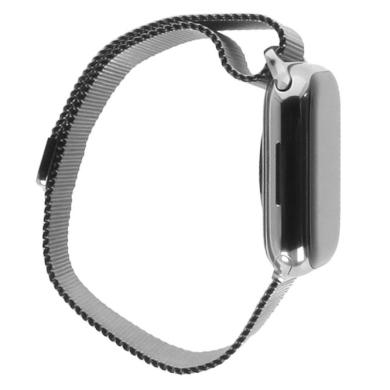 Apple Watch Series 8 Edelstahlgehäuse silber 41mm mit Milanaise-Armband silber (GPS + Cellular)