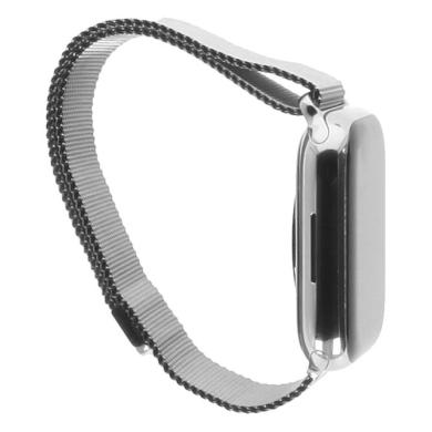 Apple Watch Series 8 Edelstahlgehäuse silber 45mm mit Milanaise-Armband silber (GPS + Cellular)