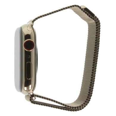Apple Watch Series 8 Edelstahlgehäuse gold 45mm Milanaise-Armband gold (GPS + Cellular)