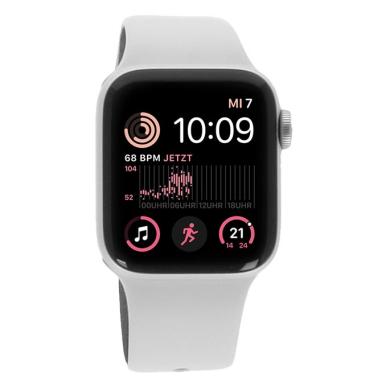 Apple Watch SE 2 Aluminiumgehäuse silber 40mm mit Sportarmband weiß (GPS + Cellular)