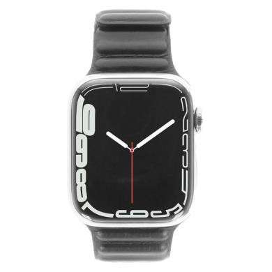 Apple Watch Series 7 GPS + Cellular 45mm acciaio inossidable argento cinturino in pelle M/L - Ricondizionato - ottimo - Grade A