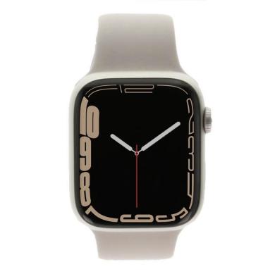 Apple Watch Series 7 Aluminiumgehäuse polarstern 45mm mit Sportarmband mitternacht (GPS + Cellular) polarstern
