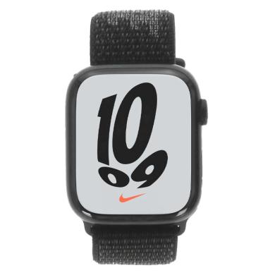 Apple Watch Series 7 Nike Aluminiumgehäuse mitternacht 45mm mit Sportarmband schwarz/hyper grape (GPS + Celluar)