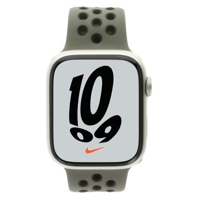 Apple Watch Series 7 Nike Aluminium Lumière stellaire 45mm avec Bracelet Sport olive grey/cargo kaki (GPS)