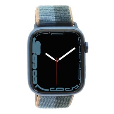 Apple Watch Series 7 Aluminiumgehäuse blau 45mm mit Sport Loop eisblau/abyssblau (GPS + Cellular) blau