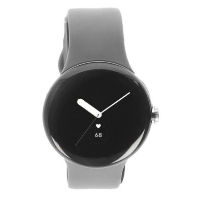 Google Pixel Watch polished silver mit Sportarmband charcoal (LTE) silber