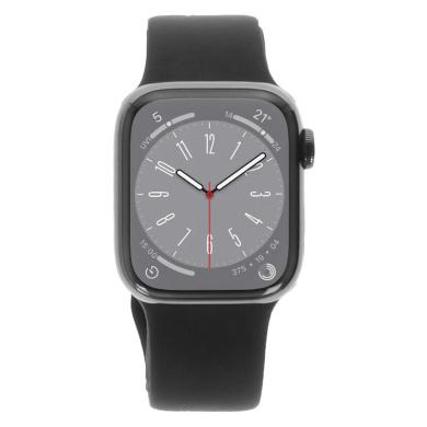 Apple Watch Series 8 Cassa in accaio inossidabile color graphit 41mm con Cinturino Sport blu scuro (GPS + Cellular)