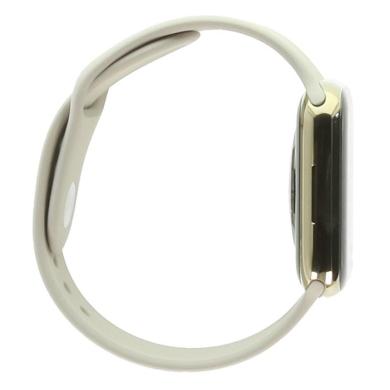 Apple Watch Series 8 Edelstahlgehäuse gold 45mm mit Sportarmband polarstern (GPS + Cellular)