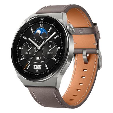Huawei Watch GT 3 Pro 46mm titanio cinturino in pelle grigio - Ricondizionato - Come nuovo - Grade A+