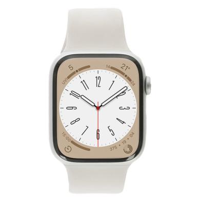 Apple Watch Series 8 Aluminium argent 45mm Bracelet Sport lumière stellaire (GPS + Cellular)