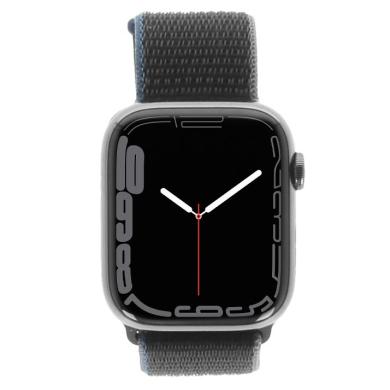 Apple Watch Series 7 Acciaio Inox color grafite 45mm Bracciale Sport grigio (GPS + Cellular)