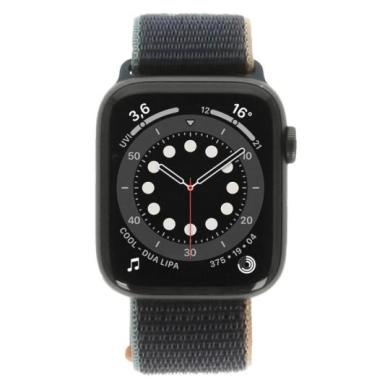 Apple Watch Series 6 Aluminiumgehäuse space grau 44mm Sportarmband dunkelmarine (GPS + Cellular)