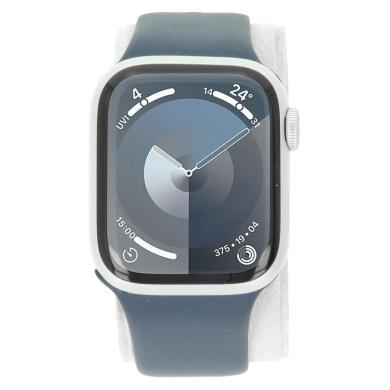 Apple Watch Series 9 Aluminiumgehäuse silber 41mm Sportarmband sturmblau M/L (GPS + Cellular)