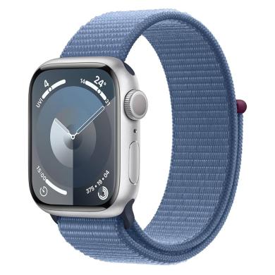 Apple Watch Series 9 Aluminiumgehäuse silber 41mm Sport Loop winterblau (GPS + Cellular)