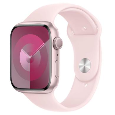 Apple Watch Series 9 Aluminiumgehäuse rosé 41mm Sportarmband hellrosa S/M (GPS + Cellular)