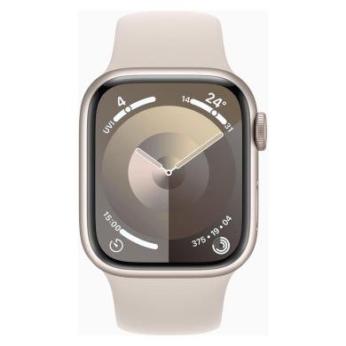 Apple Watch Series 9 Aluminiumgehäuse polarstern 41mm Sportarmband polarstern M/L (GPS + Cellular)
