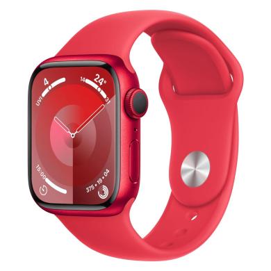 Apple Watch Series 9 Aluminiumgehäuse rot 41mm Sportarmband rot M/L (GPS)