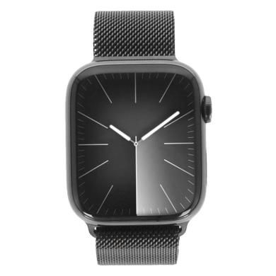 Apple Watch Series 9 Edelstahlgehäuse graphit 45mm Milanaise-Armband graphit (GPS + Cellular)